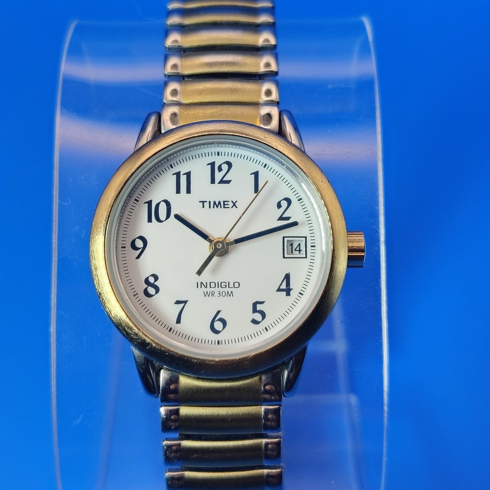 Vintage 2008 Timex Easy Reader Indiglo 25mm Women's Two Tone Quartz Watch